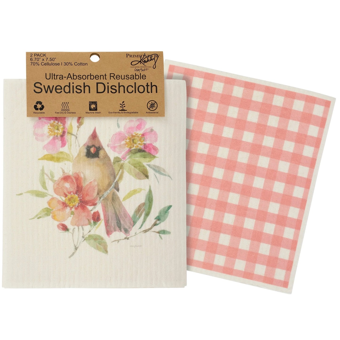 Primitives by Kathy Everyday Cardinal Swedish Cloth Set