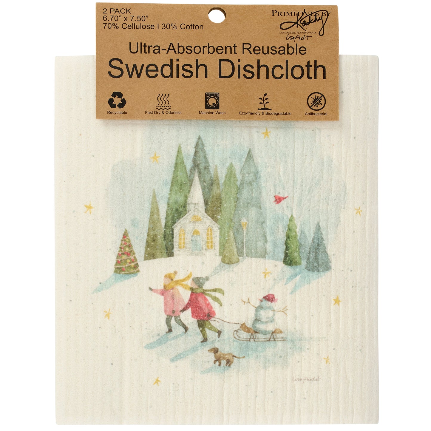 Primitives by Kathy Winter Wonderland Swedish Dishcloth Set