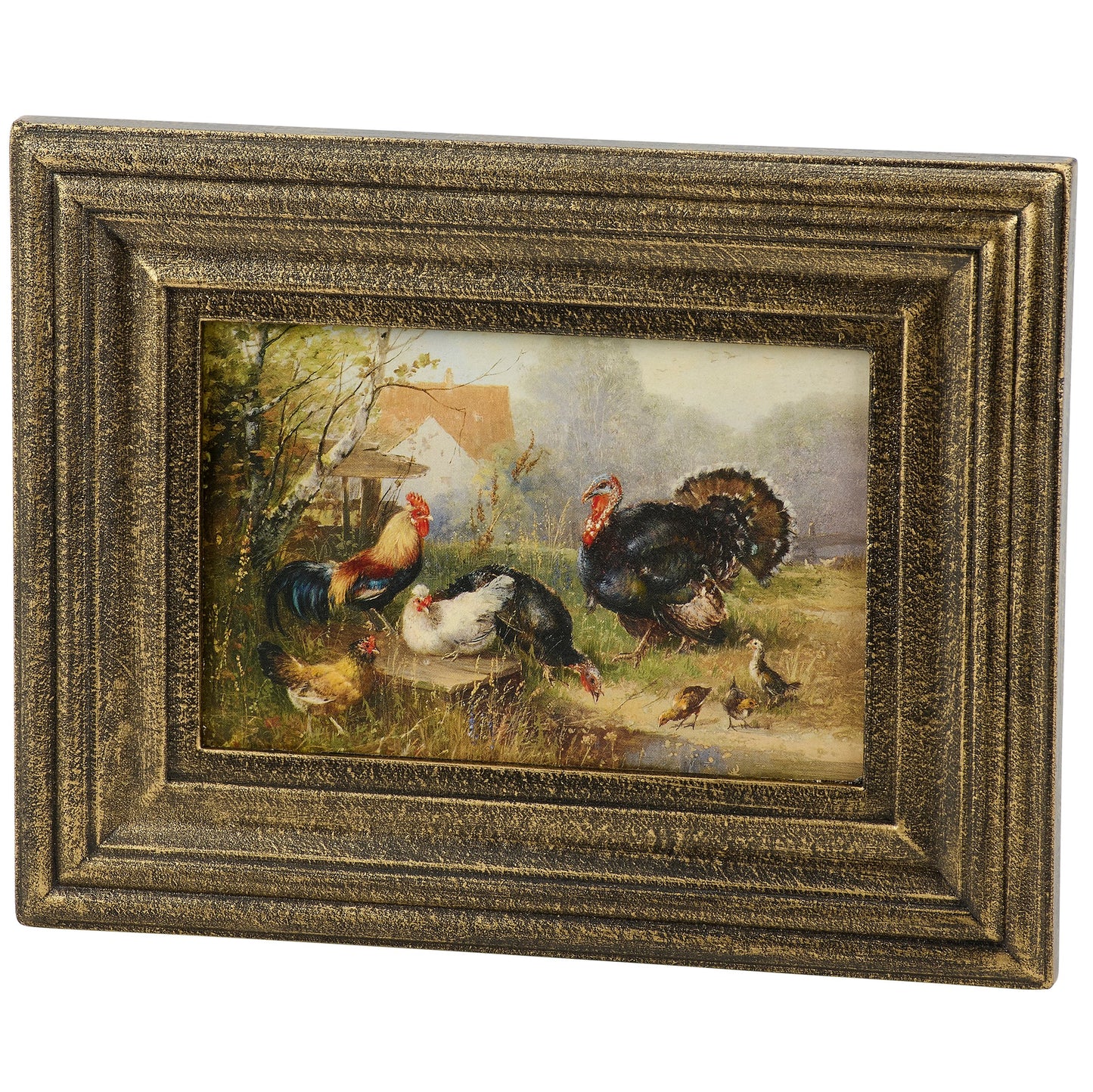 Primitives by Kathy Turkey And Fowl Framed Art 7.5" x 6"