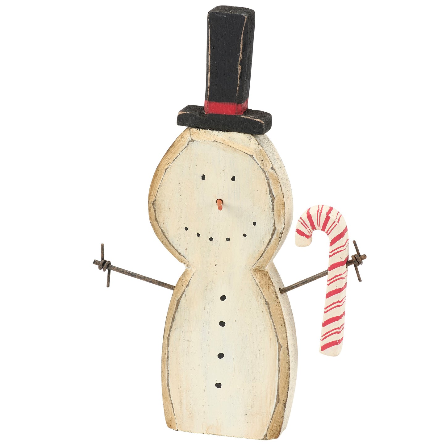 Primitives by Kathy Snowman Candy Cane Chunky Sitter