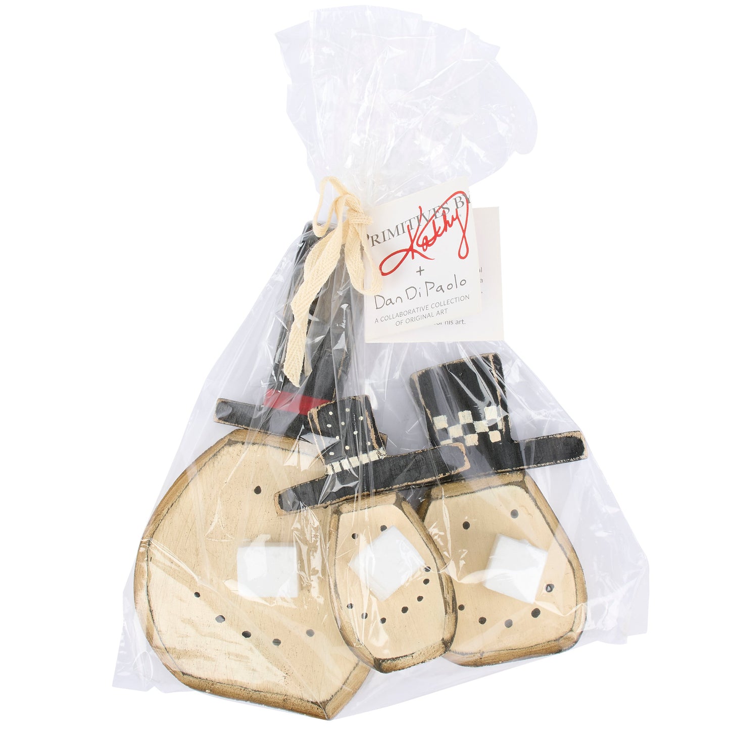Primitives by Kathy Snowmen Faces Chunky Sitter Set