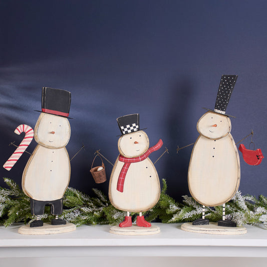 Primitives by Kathy Snowmen Trio Stand Up Sitter Set