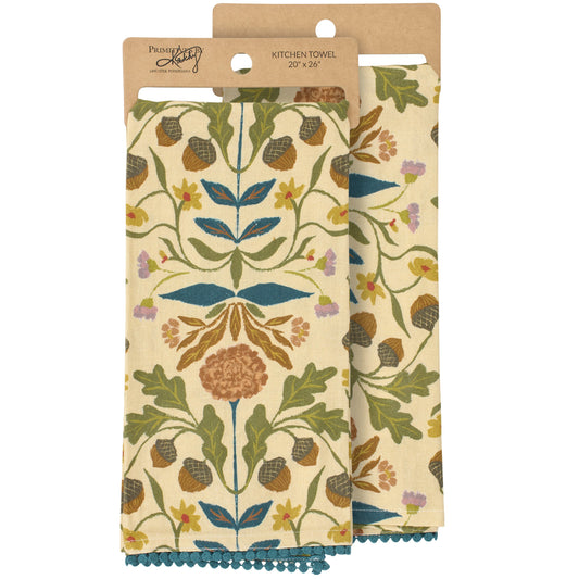 Primitives by Kathy Fall Folk Floral Kitchen Towel - 20" x 26"