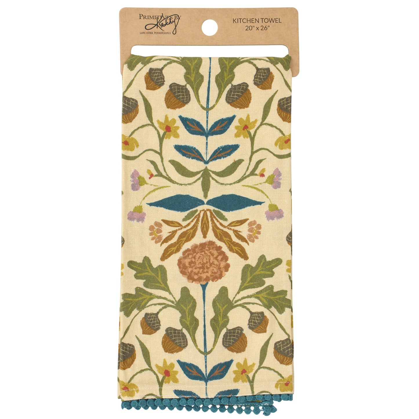 Primitives by Kathy Fall Folk Floral Kitchen Towel - 20" x 26"