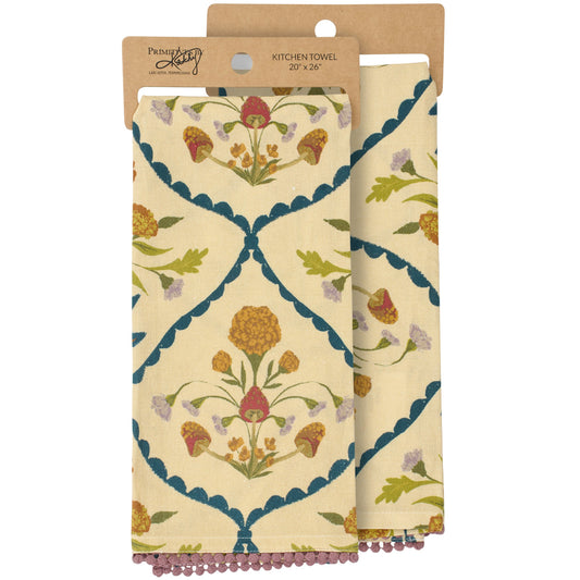 Primitives by Kathy Folk Diamond Floral Kitchen Towel - 20" x 26"