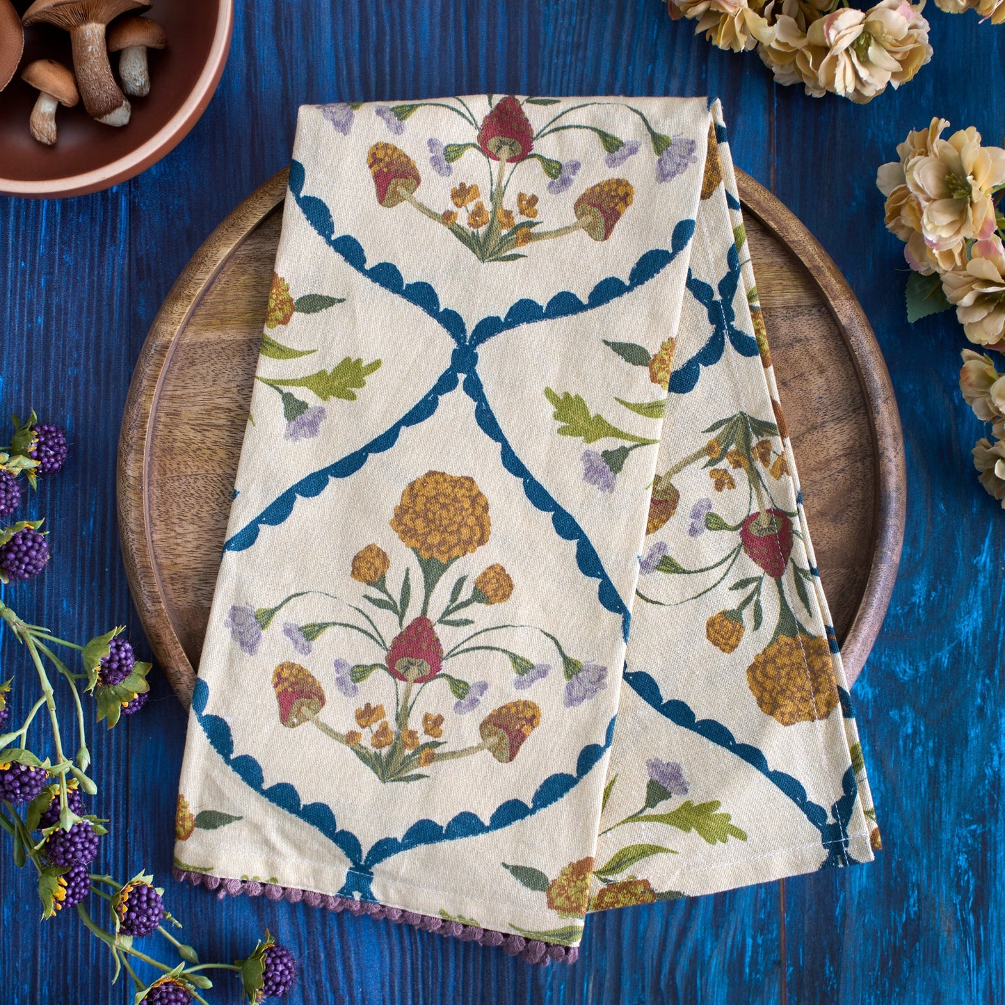 Primitives by Kathy Folk Diamond Floral Kitchen Towel - 20" x 26"