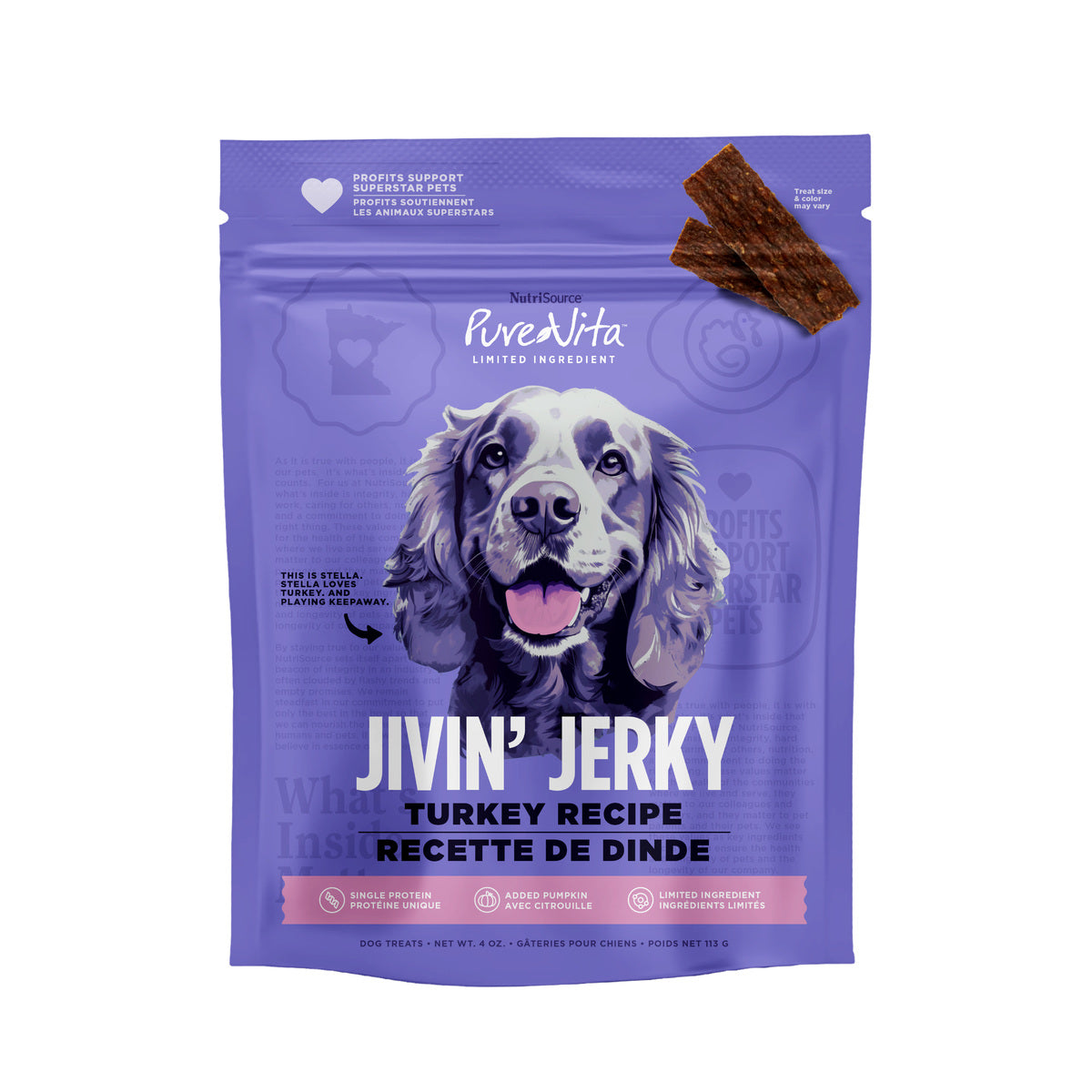 NutriSource PureVita Limited Ingredient Turkey Jerky Dog Treats - 4 oz