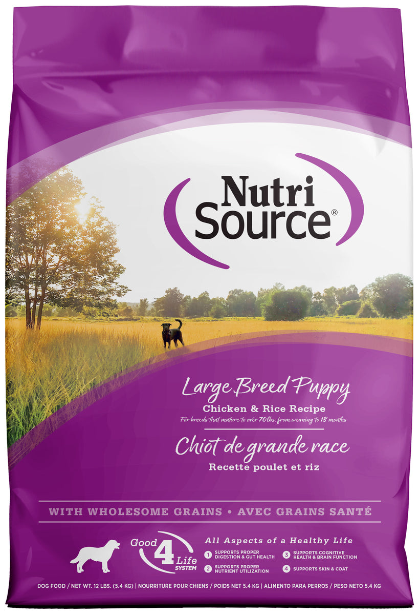 NutriSource Puppy Food for Large Breeds, Chicken and Rice, 12LB