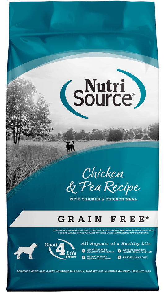 NutriSource Grain Free Chicken and Peas Recipe Chicken & Chicken Meal Dry Dog Food - 4LB