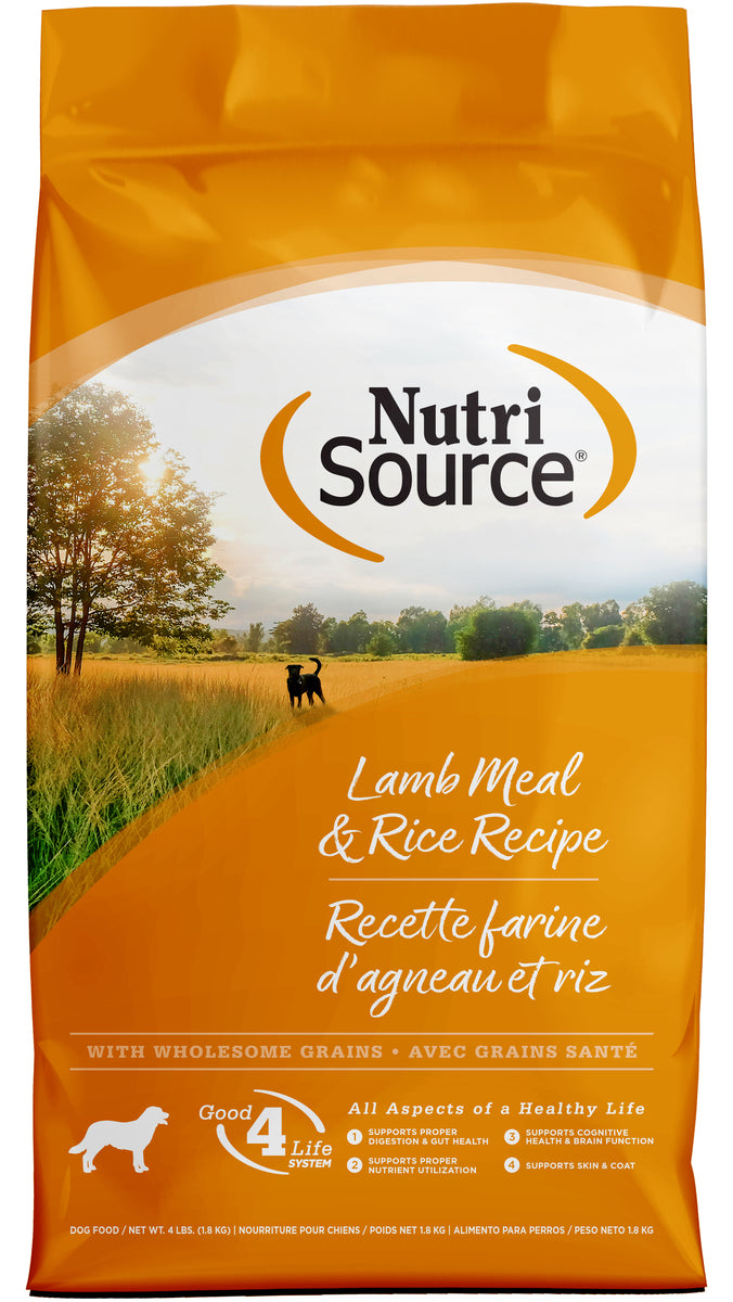 NutriSource Lamb Meal & Rice Recipe with Wholesome Grains Dry Dog Food - 4LB