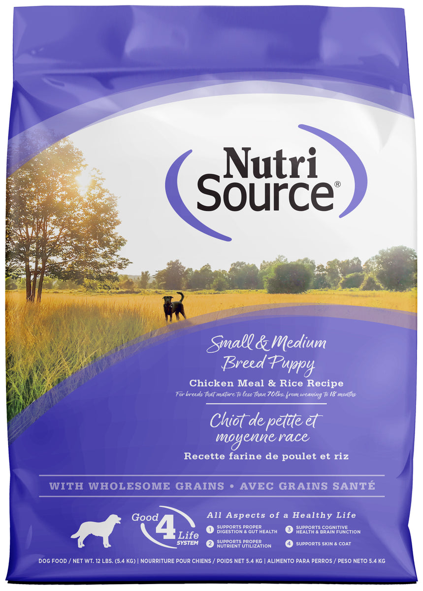 NutriSource Small & Medium Breed Puppy Chicken Meal & Rice Recipe Dog Food - 12LB