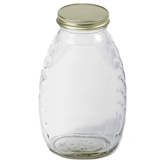 Miller Glass Bottle Skep Honey Jar - 16 Ounce- 12 Pack