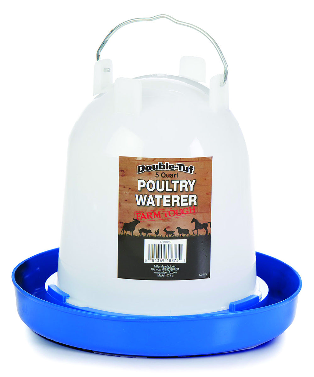 Double-Tuf Plastic Poultry Durable Hanging Waterer - 5 Quart