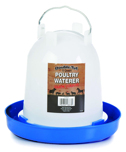 Double-Tuf Plastic Poultry Durable Hanging Waterer - 5 Quart