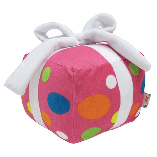 Birthday Present Plush Toy with Hidden Squeaker 6" - Pink