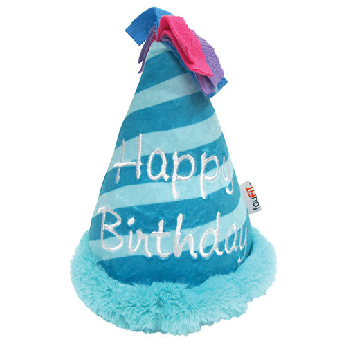 Birthday Hat Crinkle Plush Toy (7") - ((Blue))