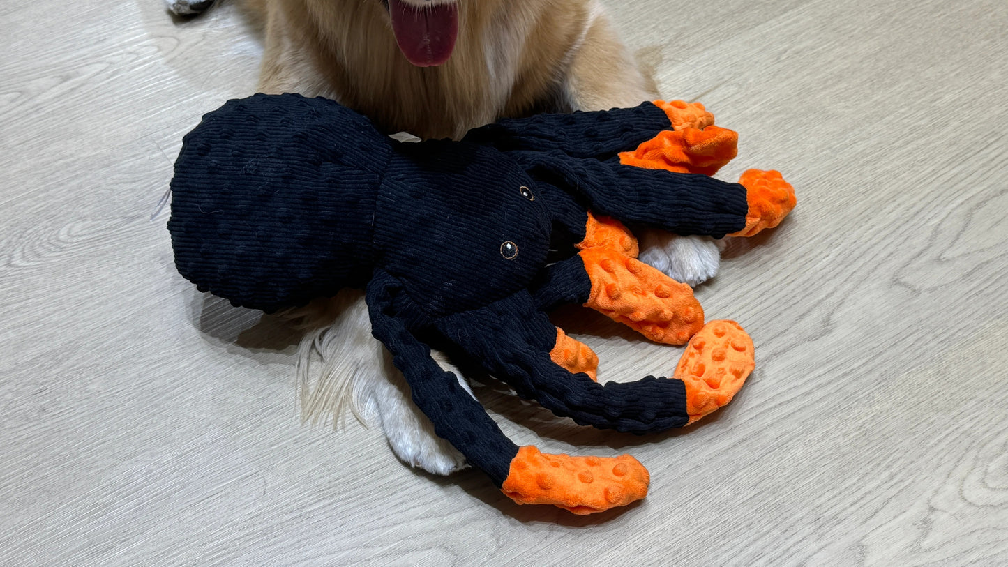 Petlou Dotty Friends 2.0 Spider Shaped Stuffed Dog Toy - 18"