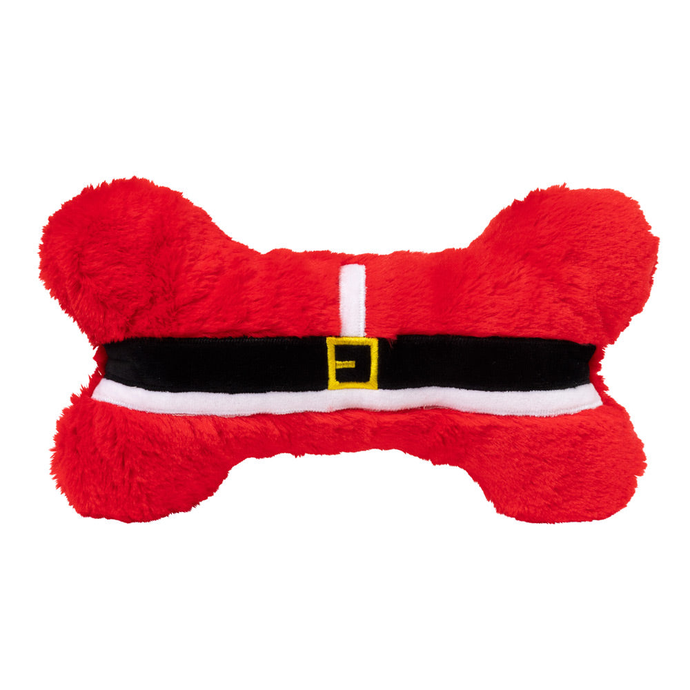 FuzzYard Santa Furry Bone Holiday Dog Toy - 12"