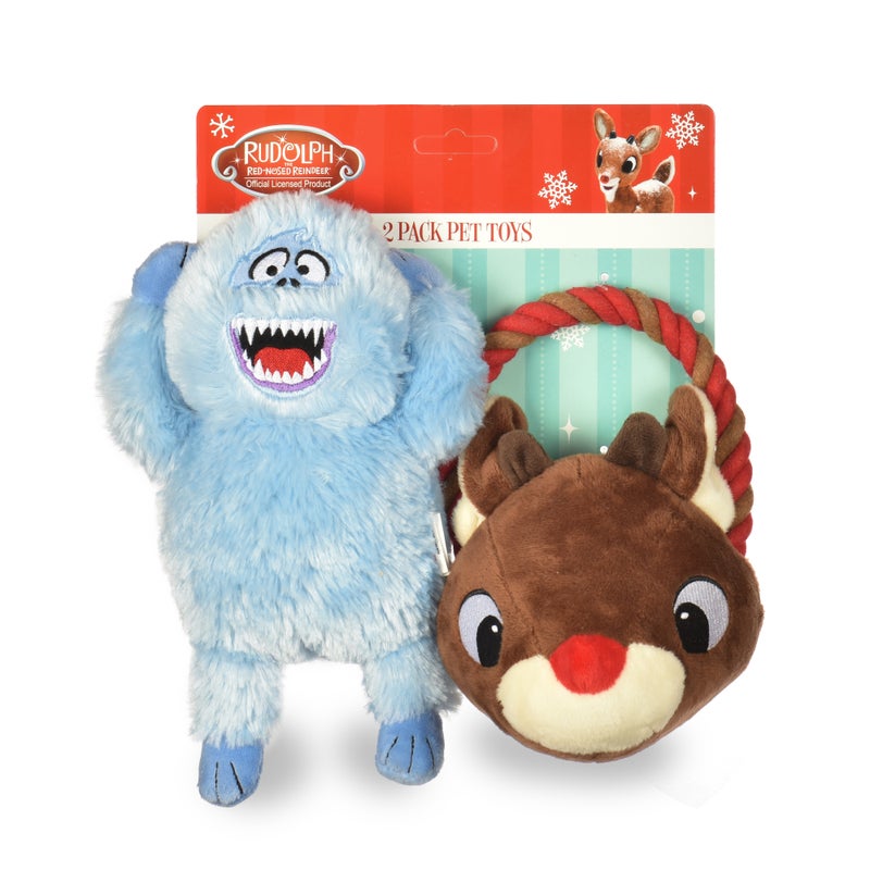 Rudolph: 9" Bumble & Rudolph Rope Pull Pet Toy Set - 9"