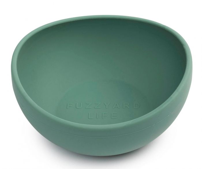 Fuzzyard Pet Silicone Dog Bowl, Non-Slip Bottom, Easy to Clean, Dishwasher Safe, Colorful Design (Myrtle Green, Medium)
