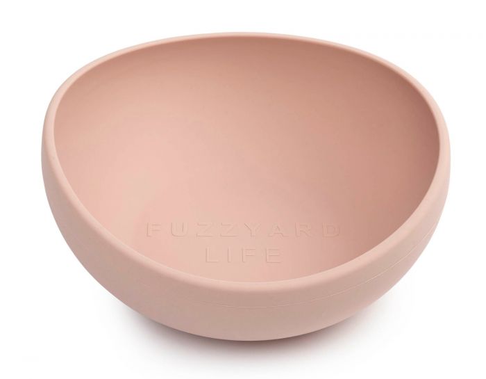 Fuzzyard Pet Silicone Dog Bowl, Non-Slip Bottom, Easy to Clean, Dishwasher Safe, Colorful Design - (Soft Blush, Medium)