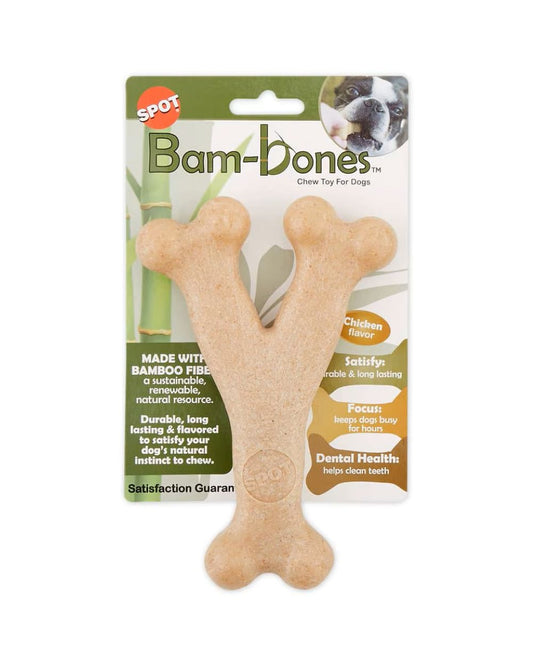ETHICAL/SPOT Bam-Bone Wish Bone Chicken Flavor Dog Toy - 7"