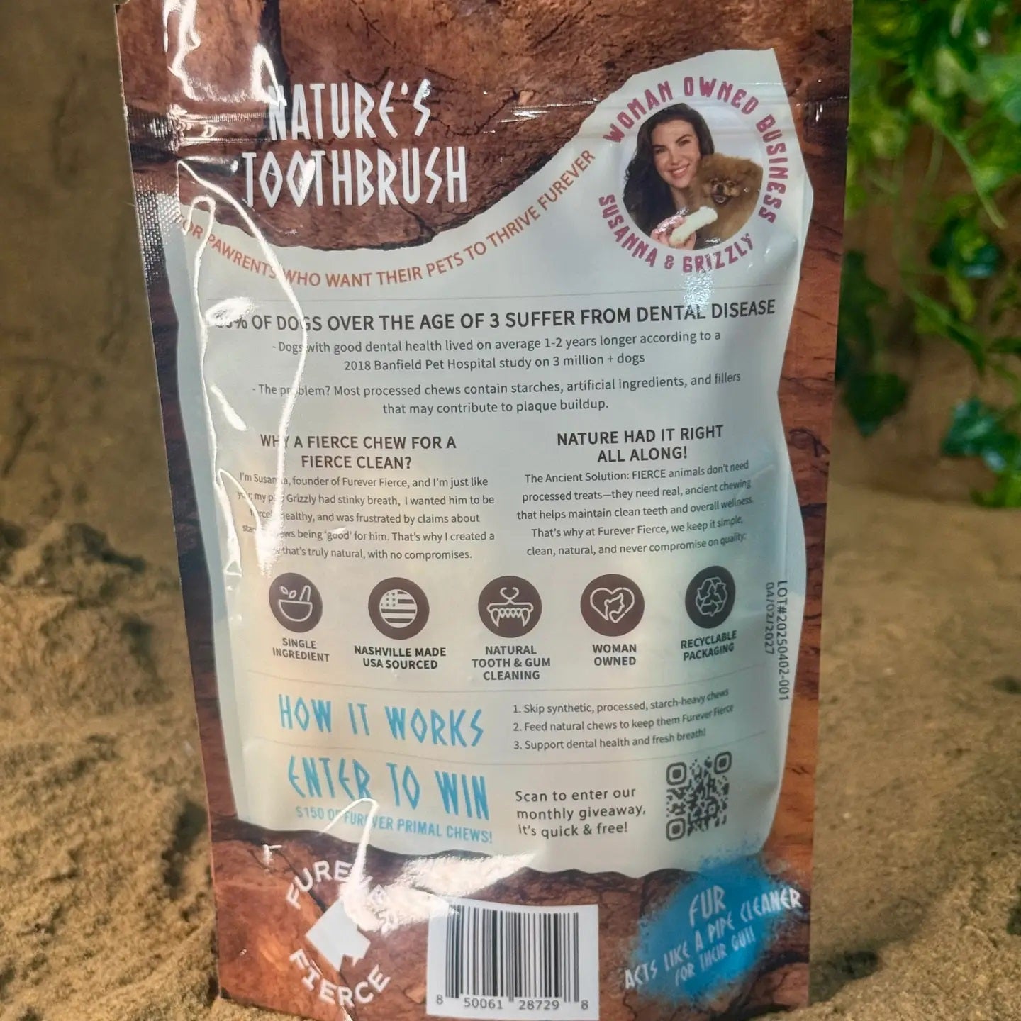 FUREVER FIERCE Rabbit Feet Dog Treats 4ct Bag