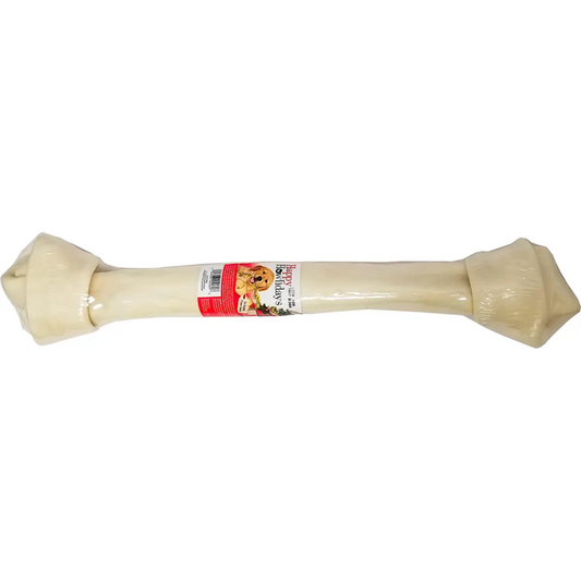 Pet Factory Happy Howlidays Super Size Rawhide Christmas Dog Bone 20-22"