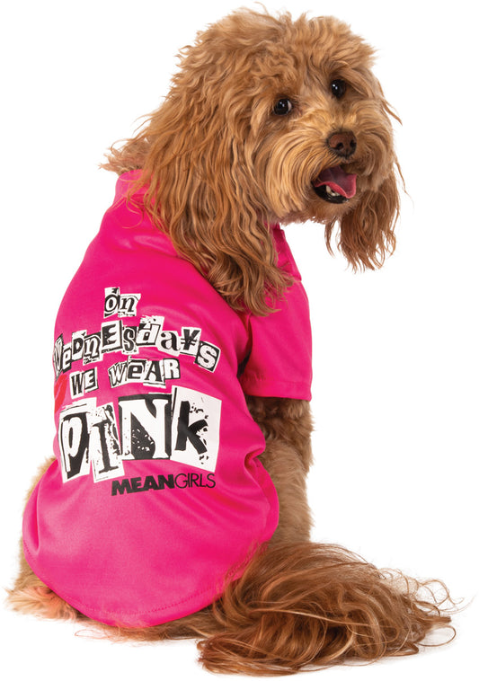 Rubie's Mean Girls Wednesday Wear Pink Pet Costume Tee, Large, As Shown