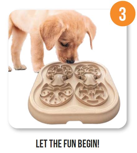 FouFIT 2-in-1 Dog Puzzle Toy and Slow Feeder, Interactive Nosework Feeder, 1 Cup Capacity