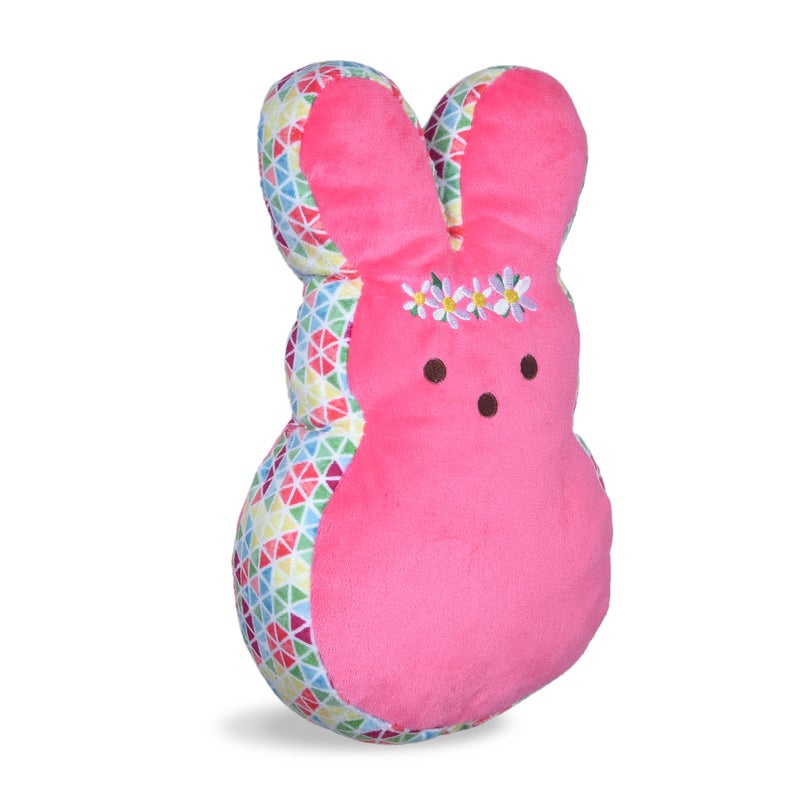 Peeps: 12" Pattern Bunnies Squeaker Pet Toy - Pink