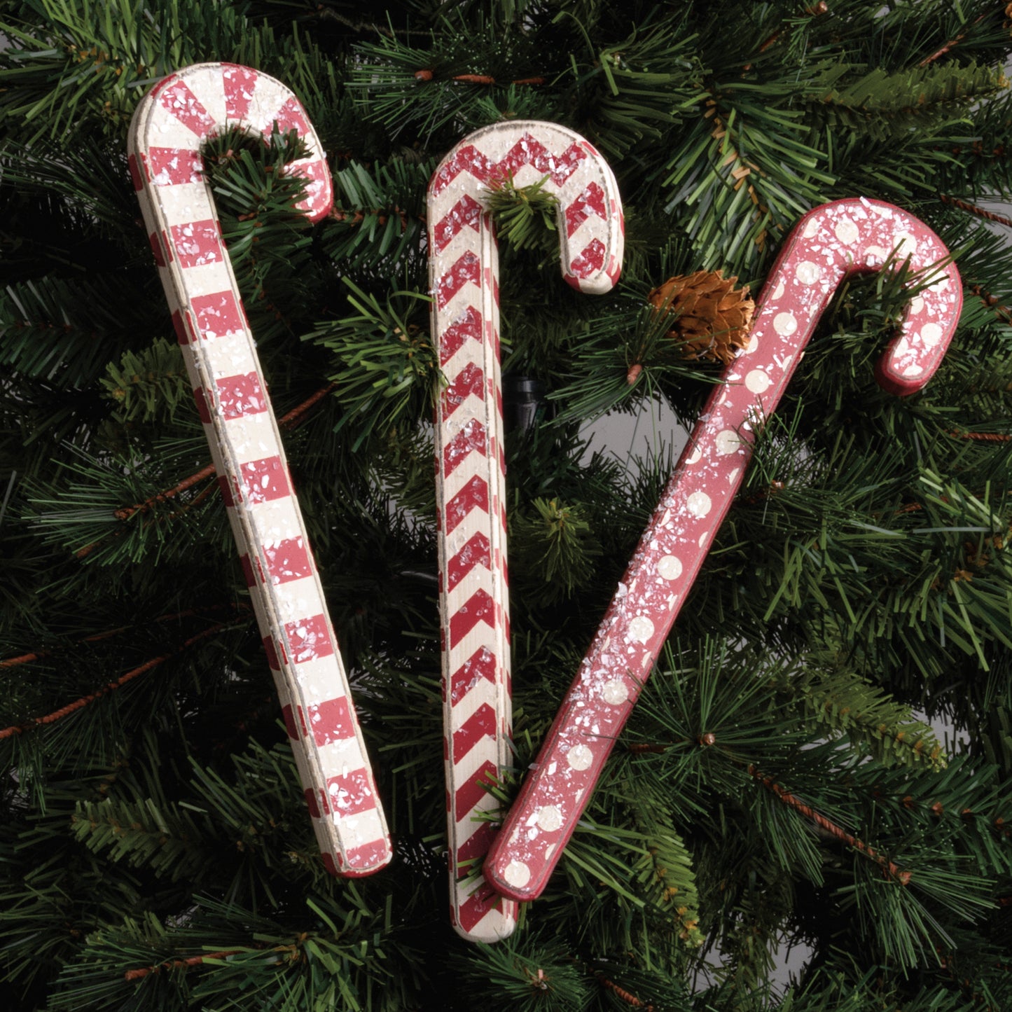 Primitives by Kathy Red Candy Canes - Set of 3