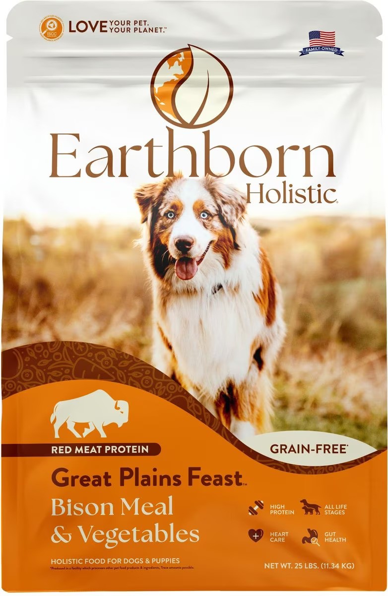 Earthborn Holistic Great Plains Feast Bison Meal & Vegetables Grain-Free Dry Dog Food - 25 Lbs