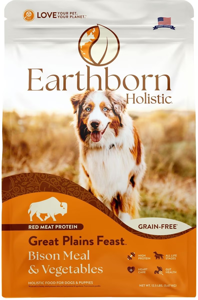 Earthborn Holistic Great Plains Feast Bison Meal & Vegetables Grain-Free Dry Dog Food - 12.5 Lbs