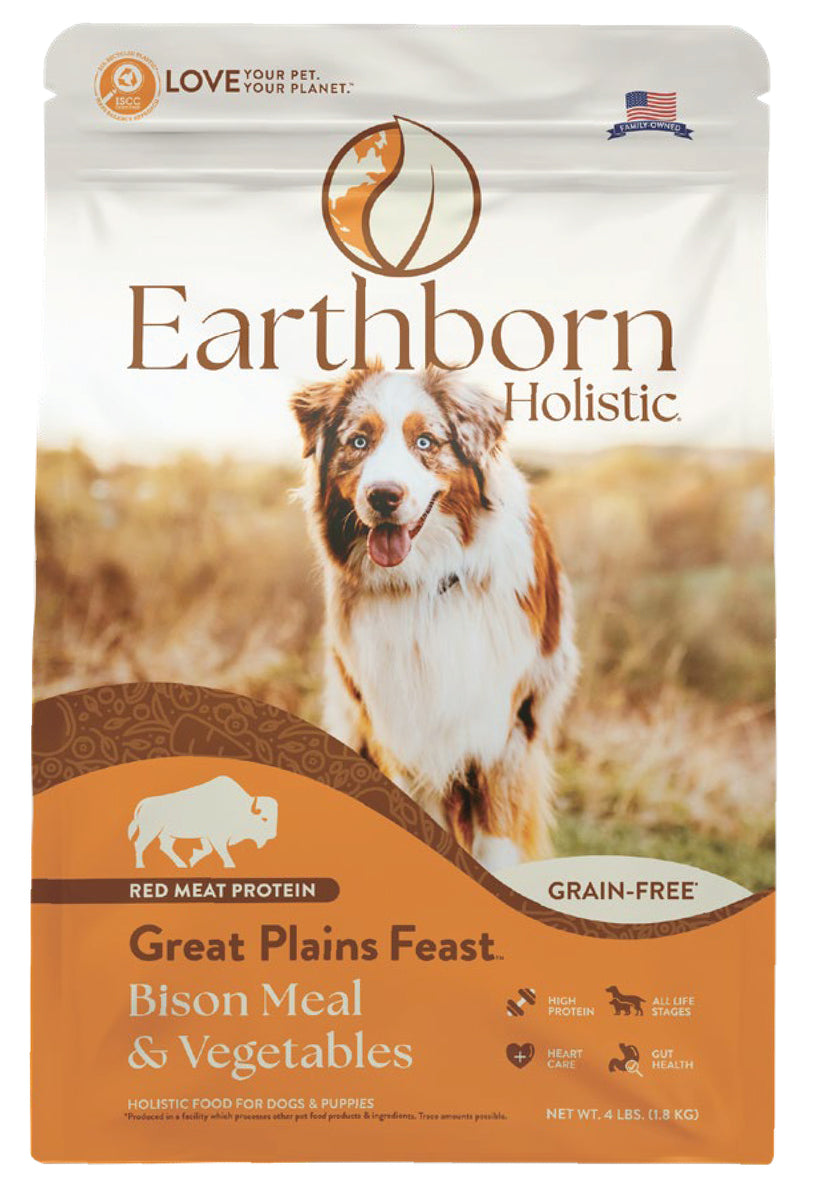 Earthborn Holistic Great Plains Feast Bison Meal & Vegetables Grain-Free Dry Dog Food - 4 Lbs