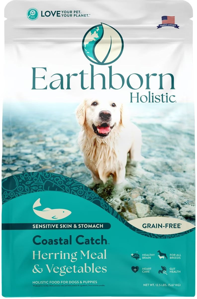 Earthborn Holistic Coastal Catch Herring Meal & Vegetables Grain-Free Dry Dog Food - 12.5 Lbs