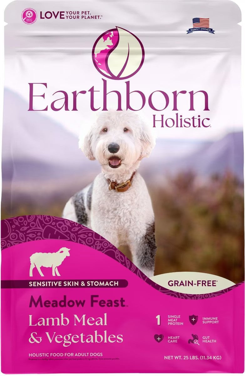 Earthborn Holistic Meadow Feast Lamb Meal & Vegetables Grain-Free Dry Dog Food - 25 Lbs