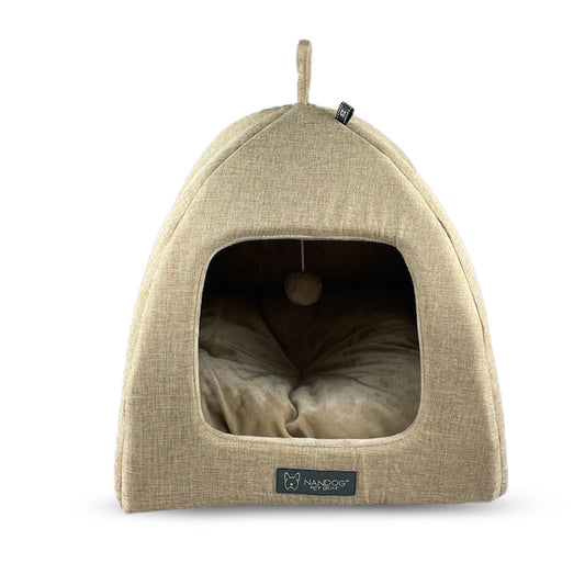 Nandog Pet Gear Cassel Cat Hut Tan - Brown