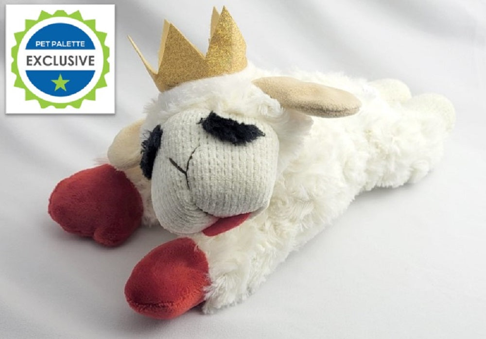 Multipet Lamb Chop with Crown 10.5" Plush Dog Toy - Medium