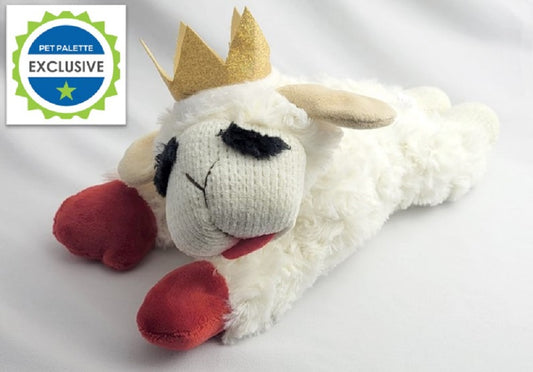 Multipet Lamb Chop with Crown 10.5" Plush Dog Toy - Medium