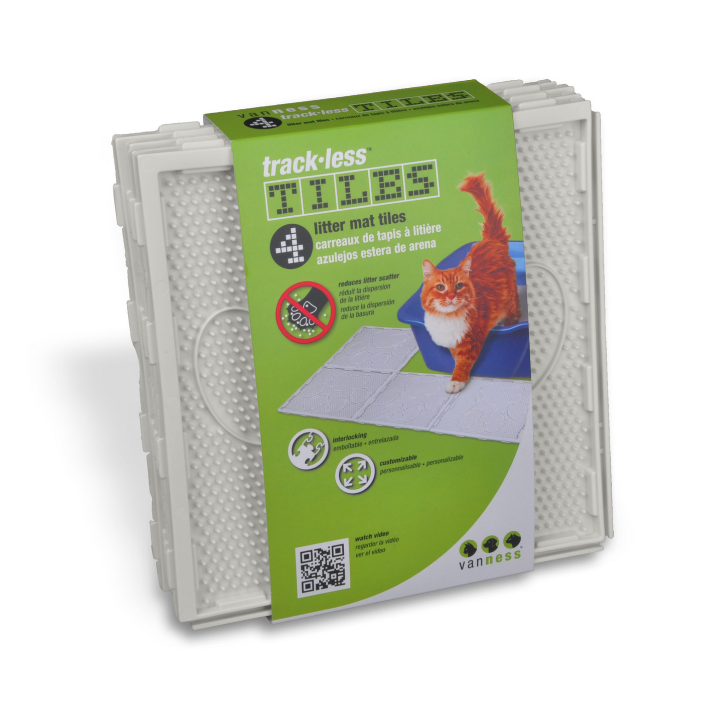 Van Ness Track-Less Litter Mat Tiles - 4 count