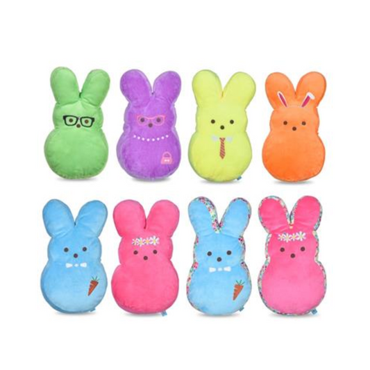 Peeps: 12" Pattern Bunnies Squeaker Pet Toy - Pink