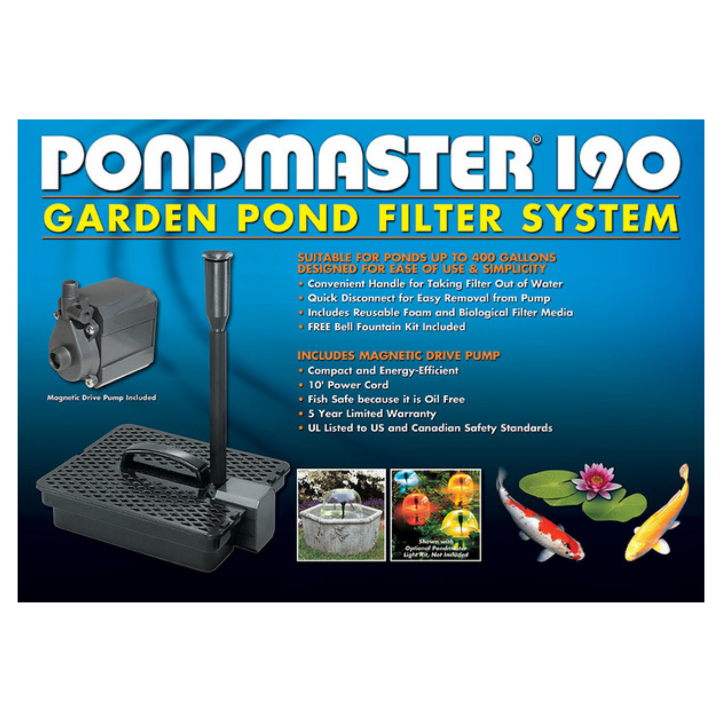 Pondmaster Fountain Head & Filter Kit- 190 GPH