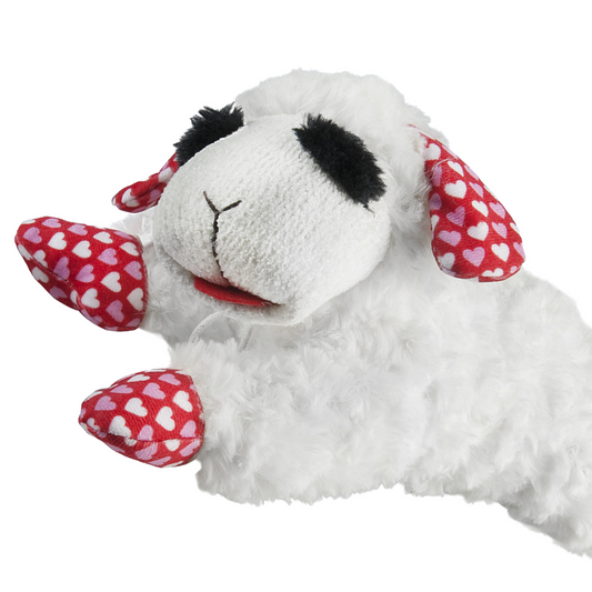 Lamb Chop Valentine's Day Hearts Plush Dog Toy, 10.5"