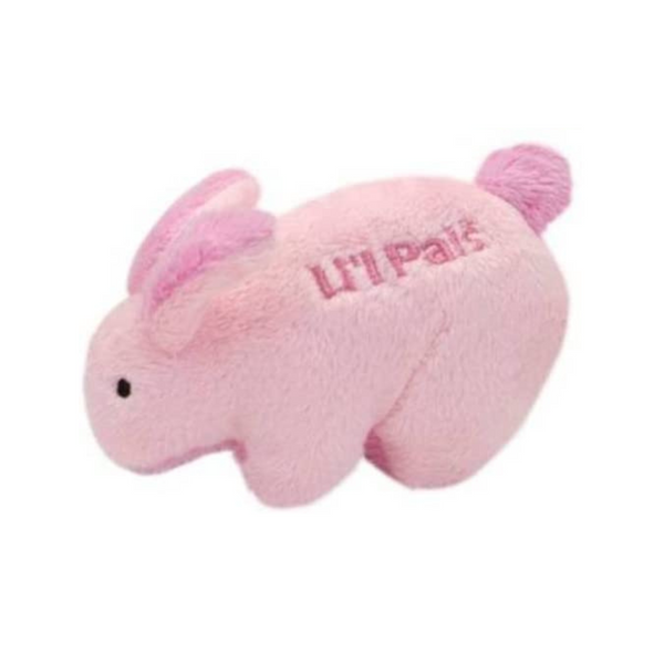 LilPals Interactive Plush Small Size Squeaker Toy 3 Shape Variety Bundle: (1) Pink Bunny, (1) Tawny Lion, and (1) Blue Puppy