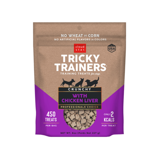 Cloud Star Crunchy Tricky Trainers Liver Flavor Training Treats for Dogs (3 Pack) 8 oz Each