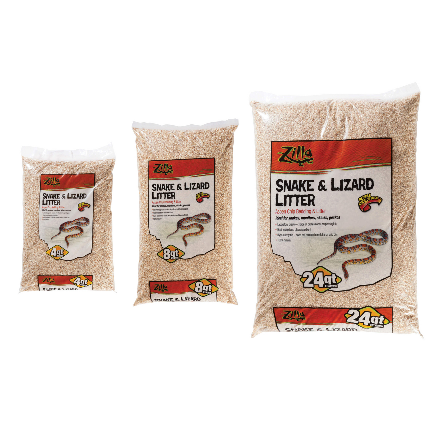 Zilla Lizard Litter Aspen Chip Bedding & Litter - 8qt