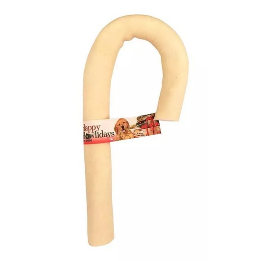 Pet Factory Happy Howlidays Beefhide Candy Cane 2pk 10"