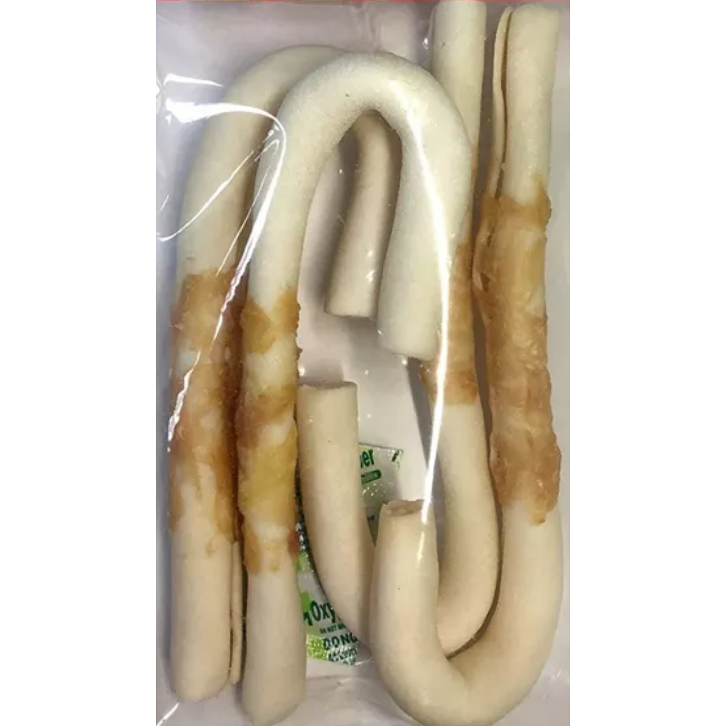 Pet Factory Happy Howlidays American Beefhide Dog Candy Canes Wrapped with Chicken 4pk 6"