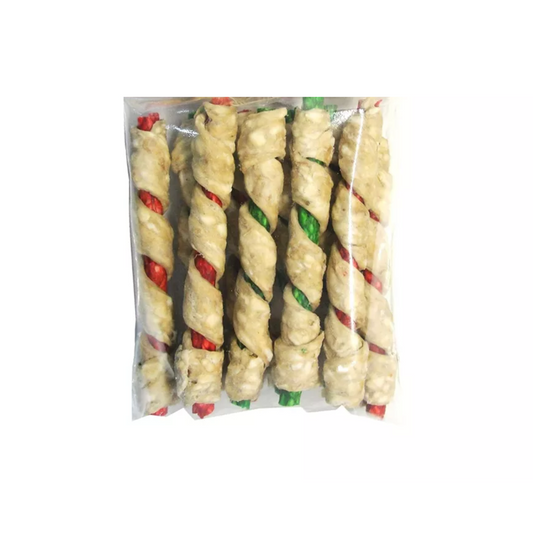 Pet Factory Happy Howlidays Christmas Munchy Mini Rolls Dog Chew 10pk 5"